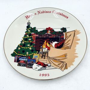 Vintage Nabisco Christmas Plate Ltd Ed. Oreo Animal Crackers Wheat Thins W Box